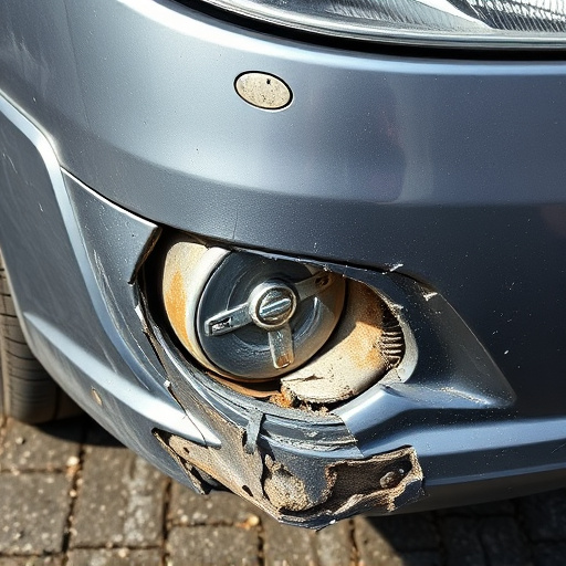 damaged car bumper