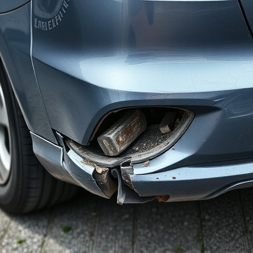 damaged car bumper