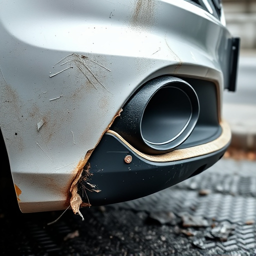 damaged car bumper