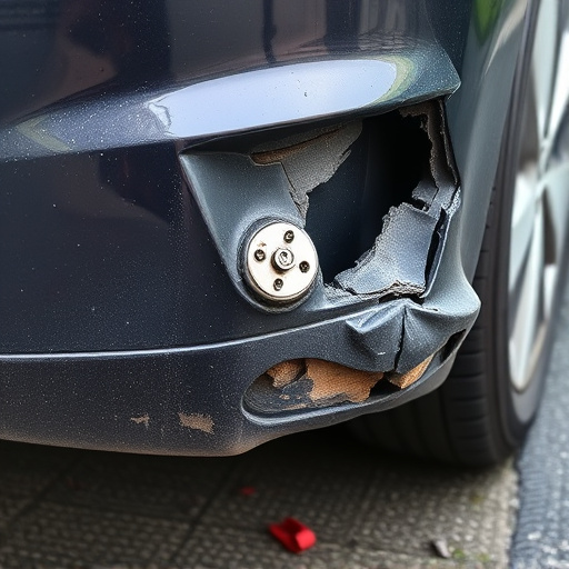 damaged car bumper