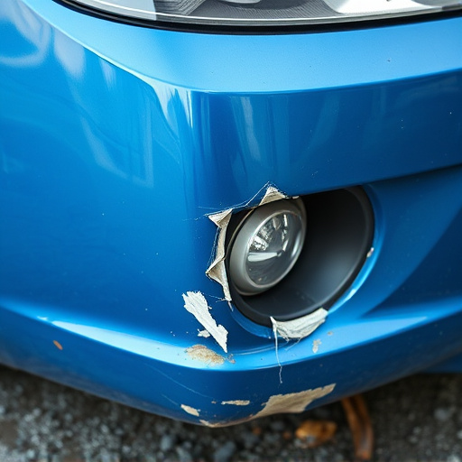 damaged car bumper
