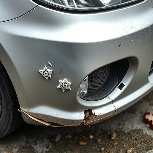 damaged car bumper