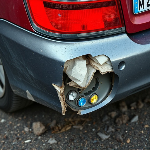 damaged car bumper