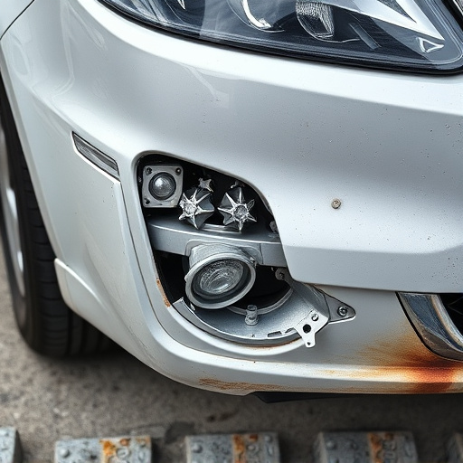 damaged car bumper