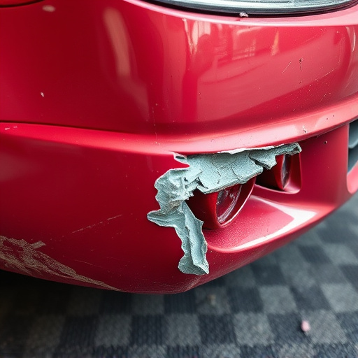 damaged car bumper