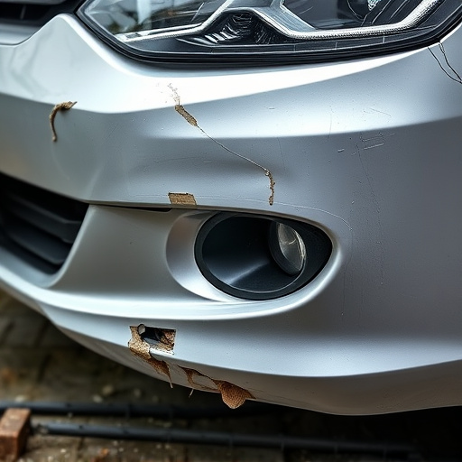 damaged car bumper