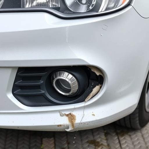 damaged car bumper