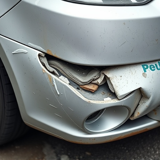 damaged car bumper