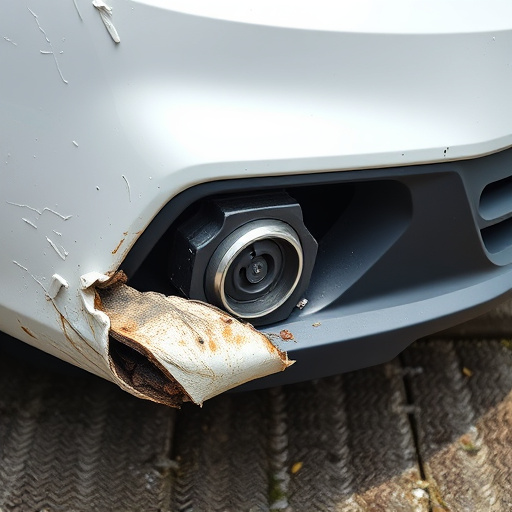 damaged car bumper