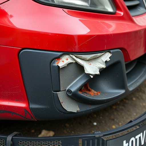 damaged car bumper