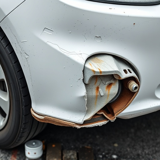 damaged car bumper
