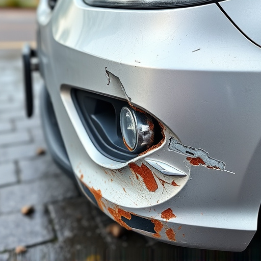 damaged car bumper