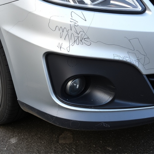 damaged car bumper