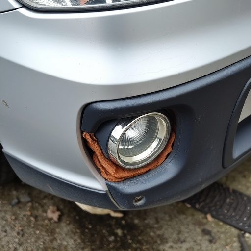 damaged car bumper