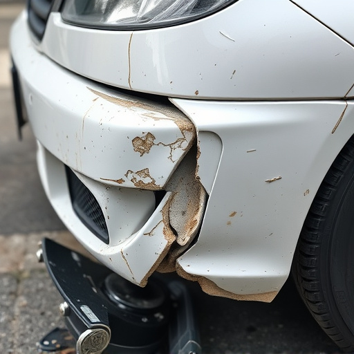 damaged car bumper