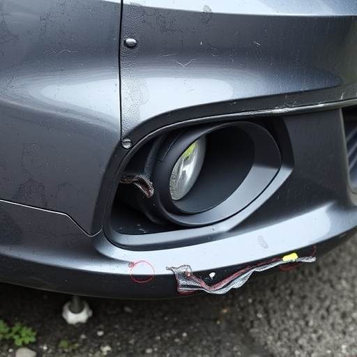 damaged car bumper