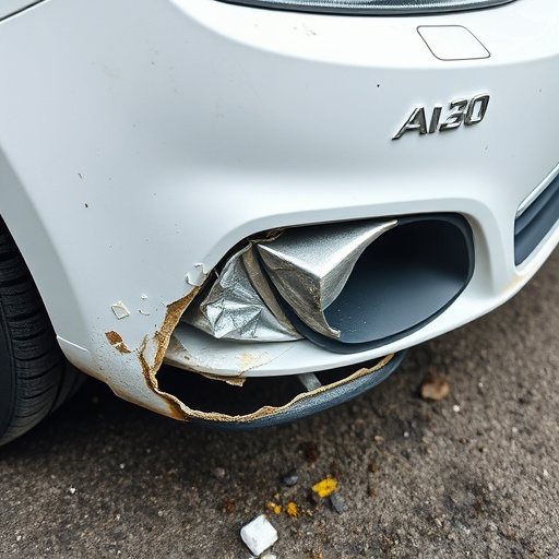 damaged car bumper