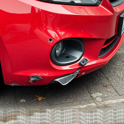 damaged car bumper