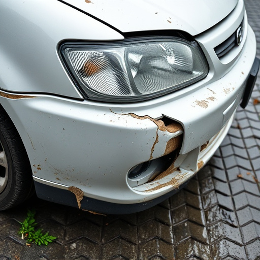 damaged car bumper