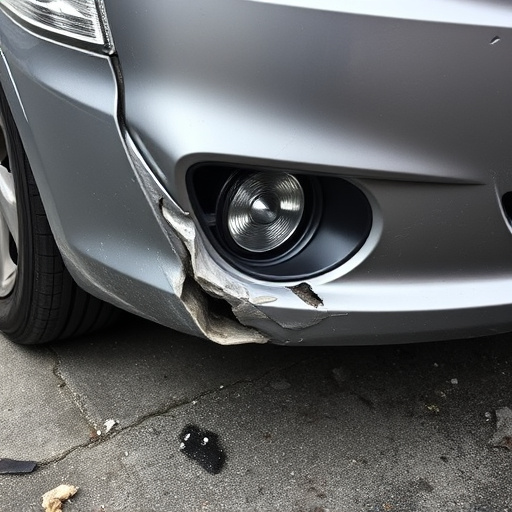 damaged car bumper
