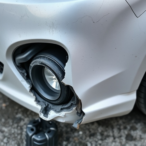 damaged car bumper