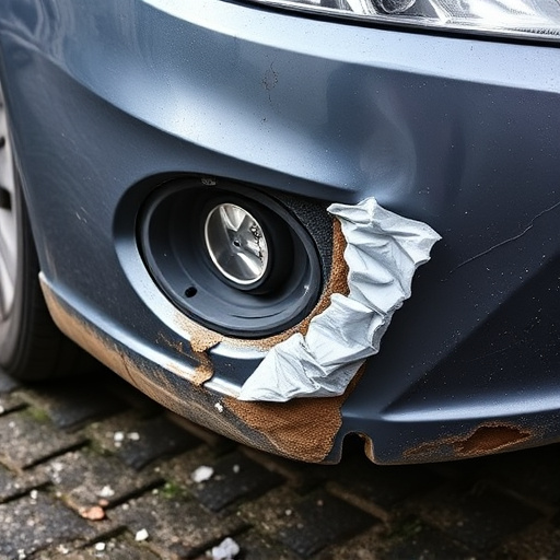 damaged car bumper
