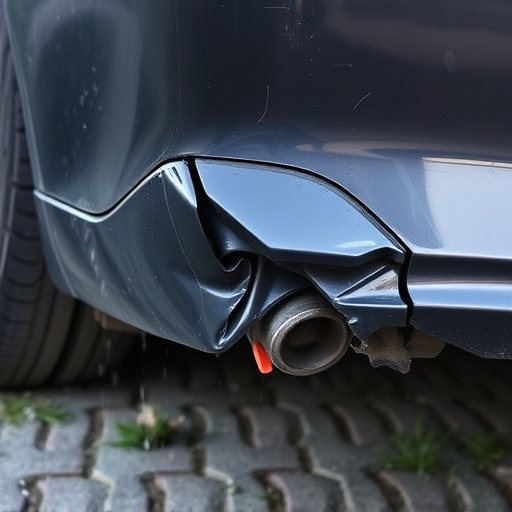 damaged car bumper