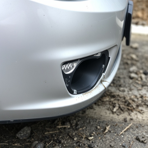 damaged car bumper