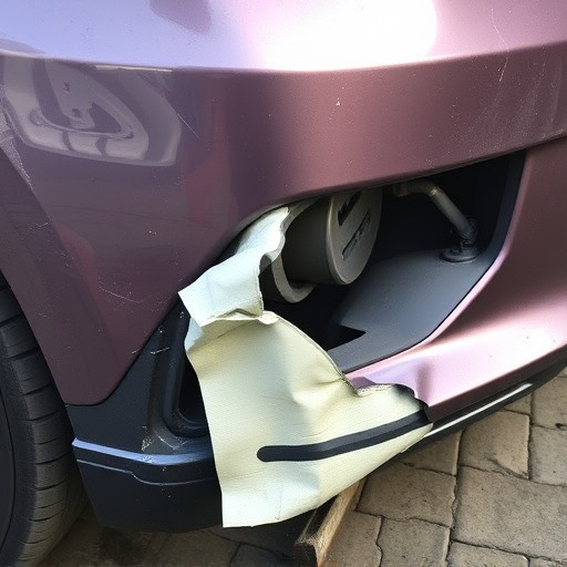 damaged car bumper