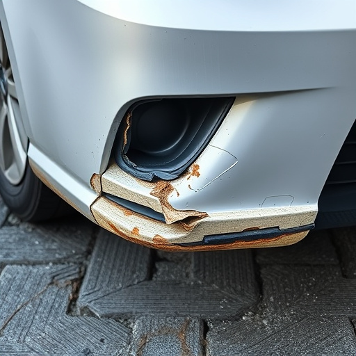 damaged car bumper