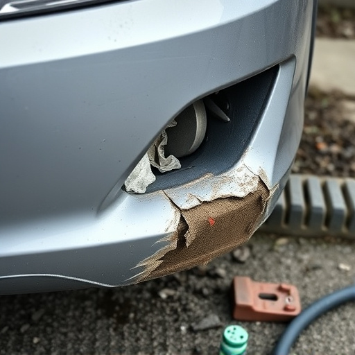 damaged car bumper