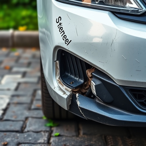 damaged car bumper