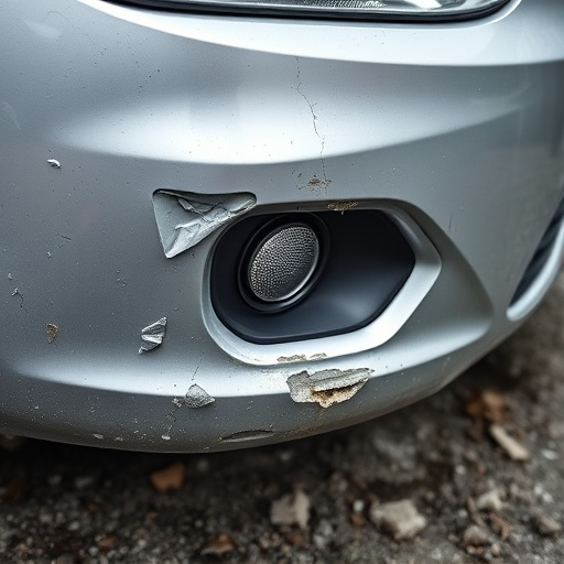 damaged car bumper