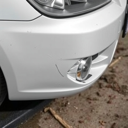 damaged car bumper