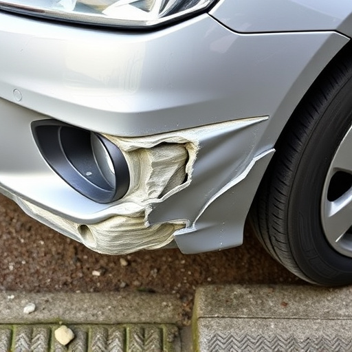damaged car bumper