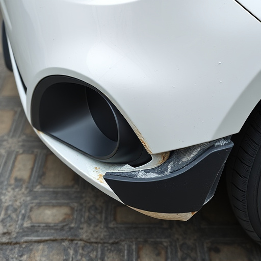 damaged car bumper