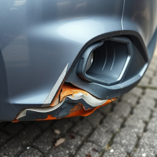 damaged car bumper
