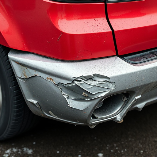 damaged car bumper