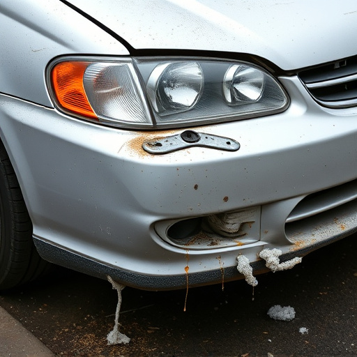 damaged car bumper