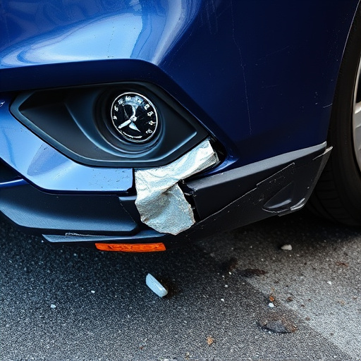 damaged car bumper