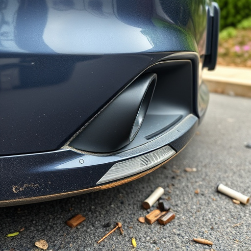 damaged car bumper