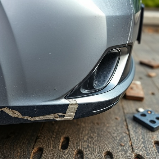 damaged car bumper