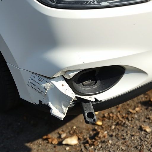 damaged car bumper