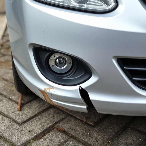 damaged car bumper