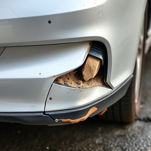 damaged car bumper