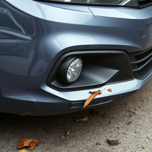 damaged car bumper