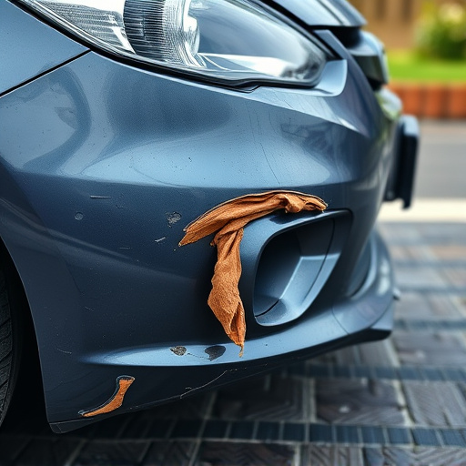 damaged car bumper
