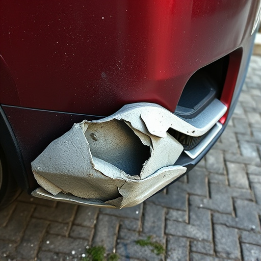 damaged car bumper