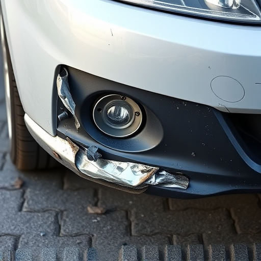 damaged car bumper