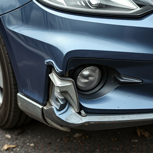 damaged car bumper